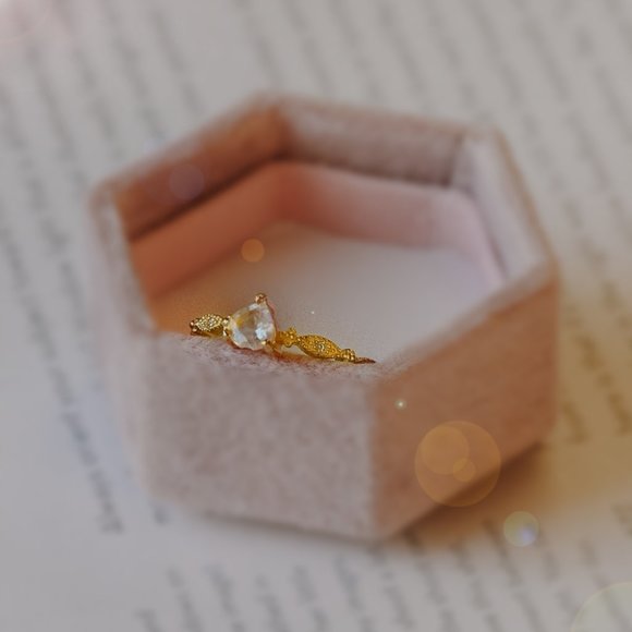 Gold Vermeil Natural Topaz Stone Dainty Ring - Picture 2 of 4